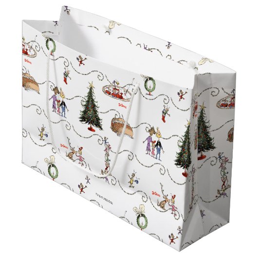 Whoville Kerstslinger Feest Groot Cadeauzakje (Voorkant Gekanteld)
