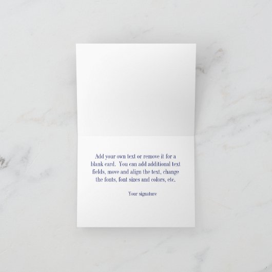 Wht Navy 3 Initiaal Vine Script Monogram B&G DIY B Notitiekaartje (Binnen)