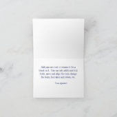 Wht Navy 3 Initial Vine Script Monogram B&G doe-he Notitiekaartje (Binnen)
