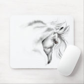 Whte Horse Head Mousepad Muismat (Met muis)
