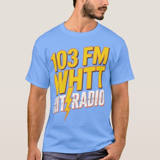 WHTT Retro 1980 Boston Radio Station T-shirt (Voorkant)
