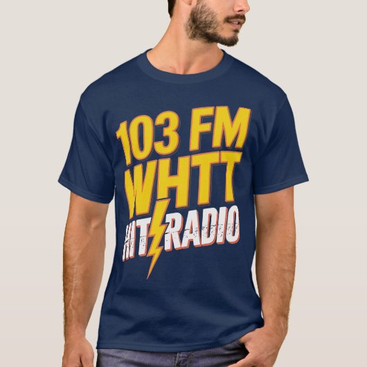 WHTT Retro 1980 Boston Radio Station T-shirt (Voorkant)