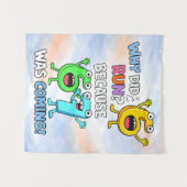 Why Did 6 Run Funny Math Joke Design Wandkleed (Voorkant (horizontaal))