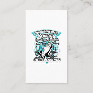 why do we need math so we can count our gewonden visitekaartje