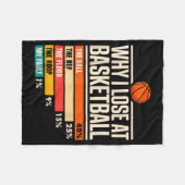 Why I Always Miss Funny Chart Basketball Hoop  Fleece Deken (Voorkant (Horizontaal))