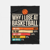 Why I Always Miss Funny Chart Basketball Hoop  Fleece Deken (Voorkant)