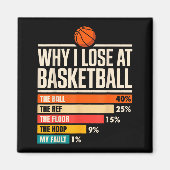 Why I Always Miss Funny Chart Basketball Hoop  Magneet (Voorkant)