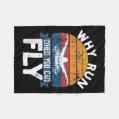 Why Run When You Can Fly Butterfly Stroke Swim Tea Fleece Deken (Voorkant (Horizontaal))