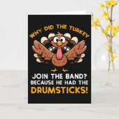 Why Turkey Join Nd Drumstick Thanksgiving Men Kids Kaart (Gele Bloem)