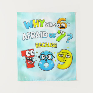 Why Was 6 Afraid of 7 Funny Math Design Wandkleed