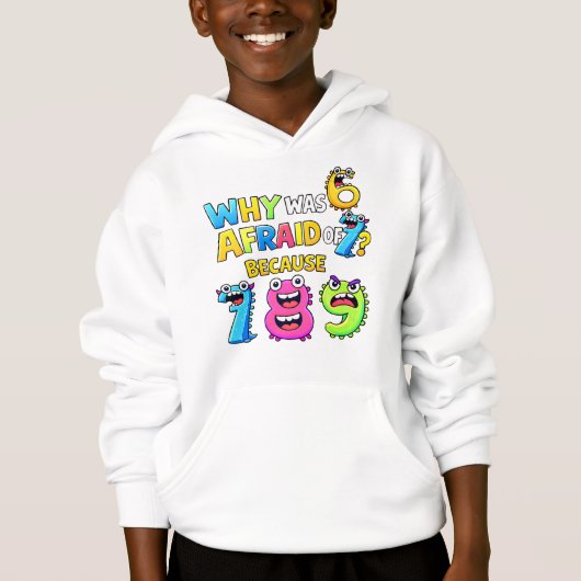 Why Was 6 Afraid of 7 Funny Math Hoodie (Voorkant)