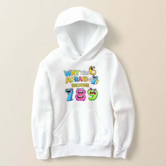 Why Was 6 Afraid of 7 Funny Math Hoodie (Laagn)