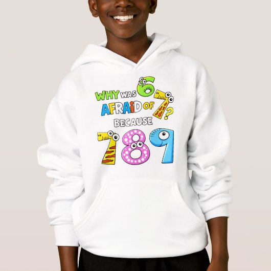 Why Was 6 Afraid of 7 Funny Math Hoodie (Voorkant)