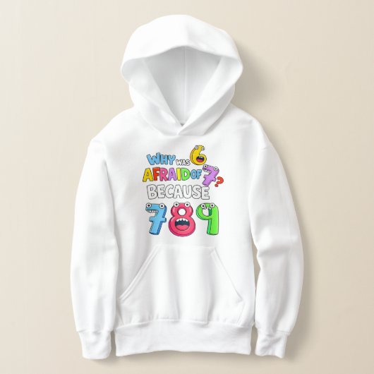 Why Was 6 Afraid of 7 Funny Math Hoodie (Laagn)
