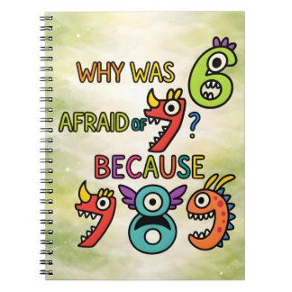 Why Was 7 Afraid Funny Math Notebook for Kids Notitieboek