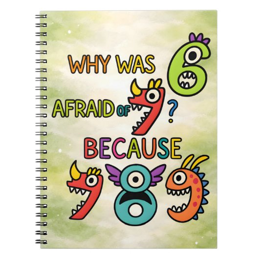 Why Was 7 Afraid Funny Math Notebook for Kids Notitieboek (Voorkant)