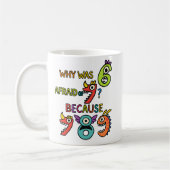 Why Was Six Afraid Funny Maths Joke Mug Koffiemok (Links)