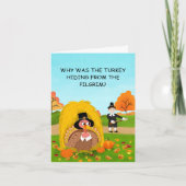 Why Was the Turkey Hiding? He Read the Menu! Funny Kaart (Voorkant)