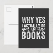 Why Yes, I Actually Do Need All These Books Briefkaart (Voorkant / Achterkant)