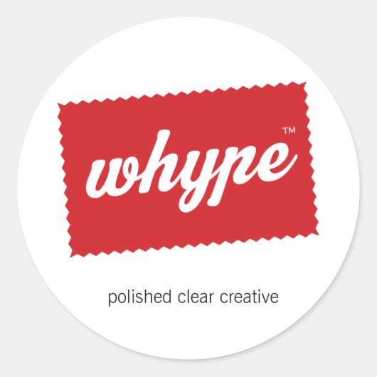 Whype logo gepolijste heldere creatieve stickers (Voorkant)