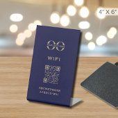 Wi-Fi Access QR Code Aangepaste Logo Reclamebord Met Voetstuk