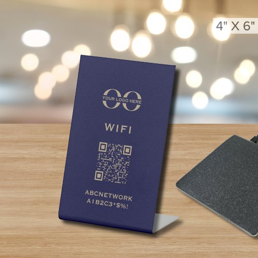Wi-Fi Access QR Code Aangepaste Logo Reclamebord Met Voetstuk