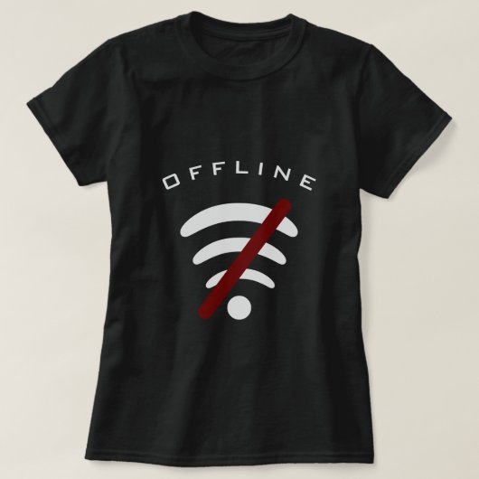 Wi-Fi Free Zone T-shirt offline - aangepaste tekst (Design voorkant)
