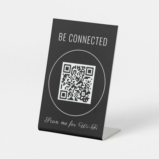 Wi-Fi QR-code | Airbnb Wi-Fi  Reclamebord Met Voetstuk (Voorkant)