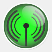 Wi-Fi-symbool Ronde Sticker (Voorkant)