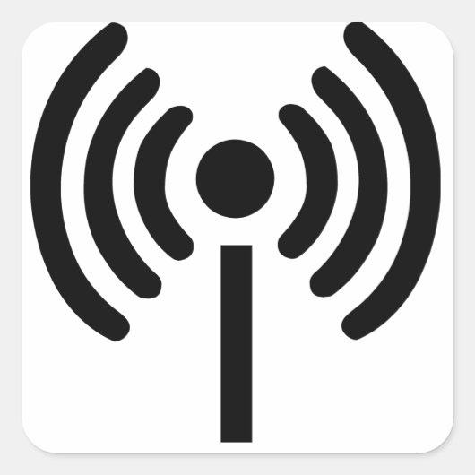 Wi-Fi-symbool Vierkante Sticker (Voorkant)