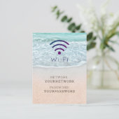 Wi-Fi-teken met turquoise Blue Ocean Beach Briefkaart (Staand voorkant)