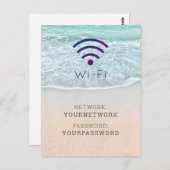 Wi-Fi-teken met turquoise Blue Ocean Beach Briefkaart (Voorkant / Achterkant)