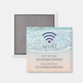 Wi-Fi-teken met turquoise Blue Ocean Beach Magneet (Voorkant / Achterkant)