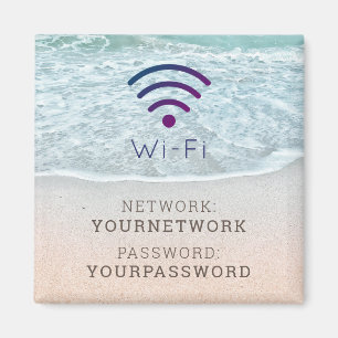 Wi-Fi-teken met turquoise Blue Ocean Beach Magneet