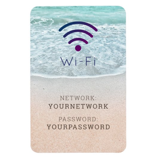 Wi-Fi-teken met turquoise Blue Ocean Beach Magneet (Verticaal)