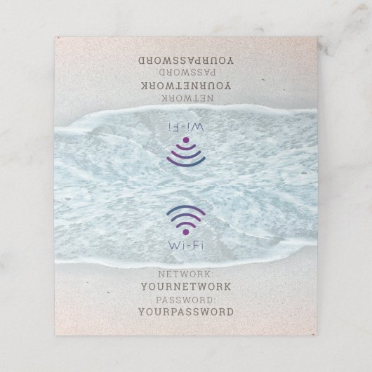 Wi-Fi-teken met turquoise Blue Ocean Beach Plaatskaartje (Buitenkant ongevouwen)