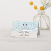 Wi-Fi-teken met turquoise Blue Ocean Beach Plaatskaartje (Achterkant)