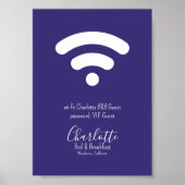 Wi-Fi Toegang Modern Eenvoudig Paarse Wit Poster (Voorkant)