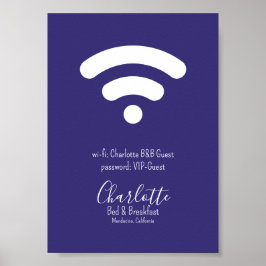 Wi-Fi Toegang Modern Eenvoudig Paarse Wit Poster