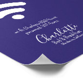 Wi-Fi Toegang Modern Eenvoudig Paarse Wit Poster (Hoek)