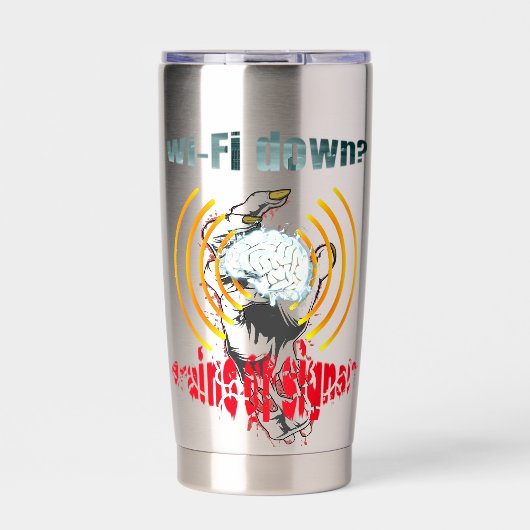 Wi-Fi uit? Hersenen of signalen? Wi-Fi uit Geïsoleerde Drinkbeker (Voorkant)