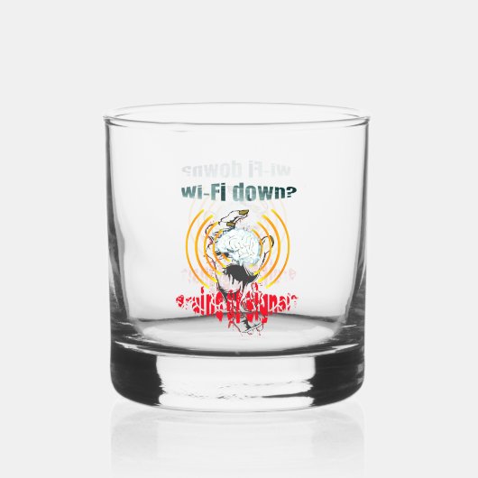Wi-Fi uit? Hersenen of signalen? Wi-Fi uit Whisky Glas (Voorkant)