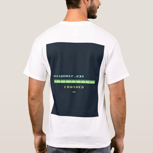 Wi-Fi versus wilskracht – Grappige tech T-shirt (Achterkant)