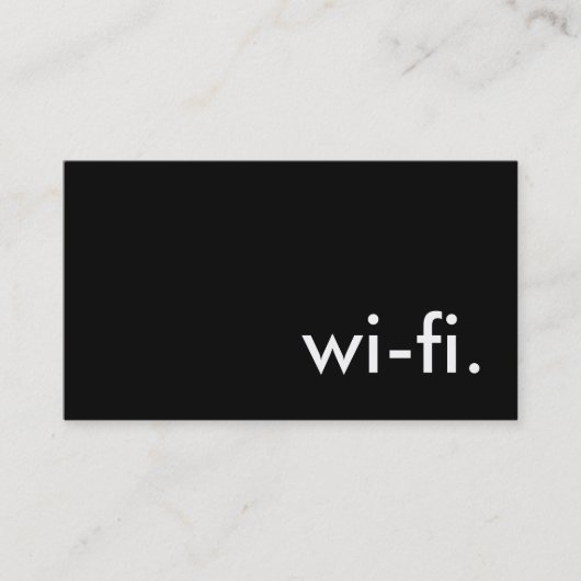 wi-fi. visitekaartje (Voorkant)