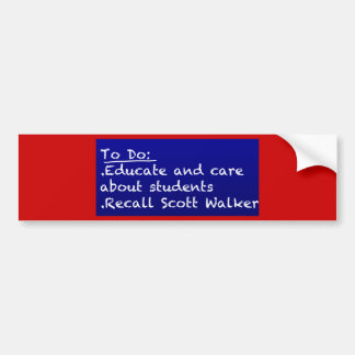 WI-leraar om lijst te doen Bumpersticker