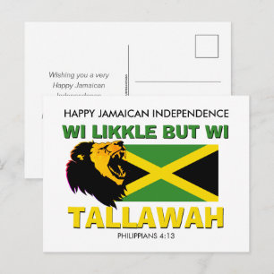 WI LIKKLE MAAR WI TALLAWAH Jamaica Onafhankelijkhe Feestdagenkaart
