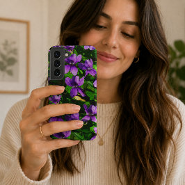 WI Staatsbloem Hout Violet Mozaïek Samsung Galaxy Hoesje