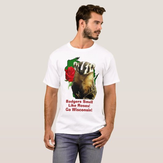 WI State Dierendassen ruiken naar Rozen Unisex T-shirt (Voorkant volledig)