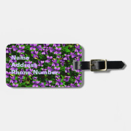 WI State Flower Wood Violet Mosaic Bagagelabel