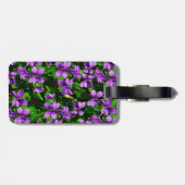 WI State Flower Wood Violet Mosaic Bagagelabel (Achterkant horizontaal)